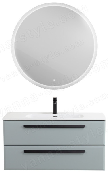 Тумба с раковиной Cezares Eco-cer-n 00-00021064 101x51 подвесная, серо-голубая матовая 101x51 подвесная, серо-голубая матовая
