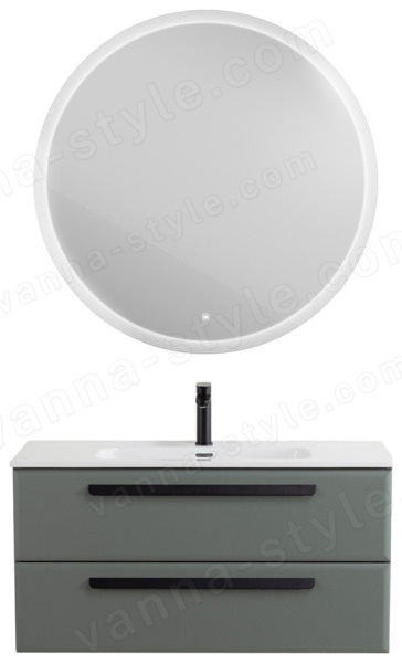 Тумба с раковиной Cezares Eco-cer-n 00-00021065 101x51 подвесная, серо-зеленая матовая 101x51 подвесная, серо-зеленая матовая