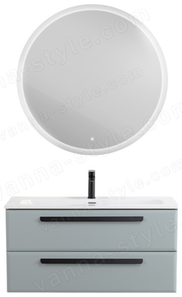 Тумба с раковиной Cezares Eco-cer-n 00-00021069 101x51 подвесная, серо-голубая матовая 101x51 подвесная, серо-голубая матовая