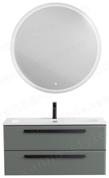Тумба с раковиной Cezares Eco-cer-n 00-00021070 101x51 подвесная, серо-зеленая матовая 101x51 подвесная, серо-зеленая матовая