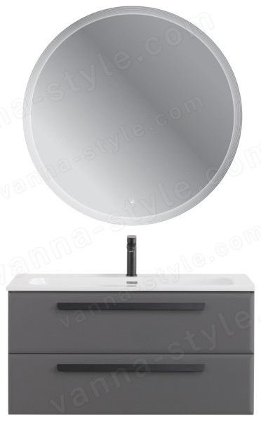 Тумба с раковиной Cezares Eco-cer-n 00-00021071 101x51 подвесная, темно-серая матовая 101x51 подвесная, темно-серая матовая