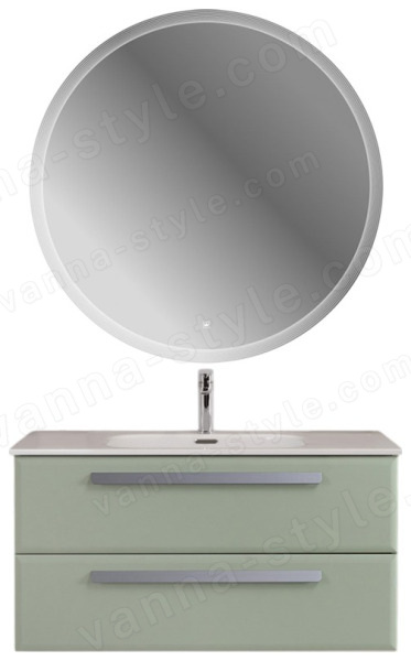 Тумба с раковиной Cezares Eco-cer-n 00-00021072 101x51 подвесная, светло-зеленая матовая 101x51 подвесная, светло-зеленая матовая