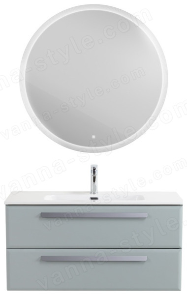 Тумба с раковиной Cezares Eco-cer-n 00-00021074 101x51 подвесная, серо-голубая матовая 101x51 подвесная, серо-голубая матовая