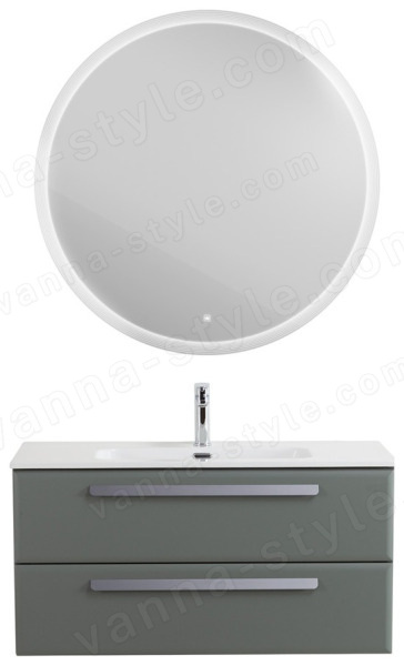 Тумба с раковиной Cezares Eco-cer-n 00-00021075 101x51 подвесная, серо-зеленая матовая 101x51 подвесная, серо-зеленая матовая