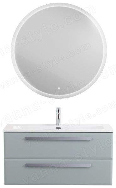 Тумба с раковиной Cezares Eco-cer-n 00-00021079 101x51 подвесная, серо-голубая матовая 101x51 подвесная, серо-голубая матовая