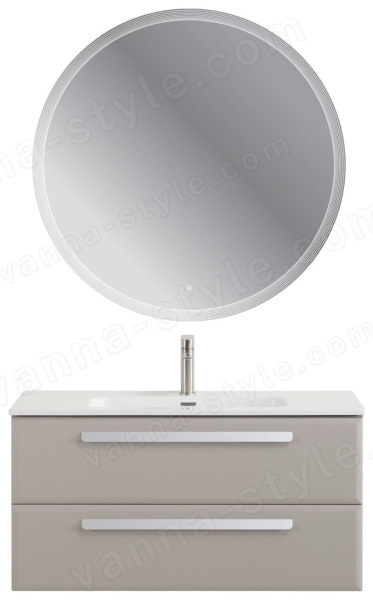 Тумба с раковиной Cezares Eco-cer-n 00-00021083 101x51 подвесная, серо-бежевая матовая 101x51 подвесная, серо-бежевая матовая