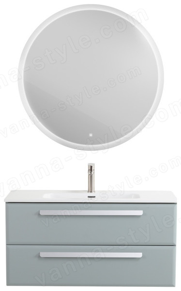 Тумба с раковиной Cezares Eco-cer-n 00-00021084 101x51 подвесная, серо-голубая матовая 101x51 подвесная, серо-голубая матовая