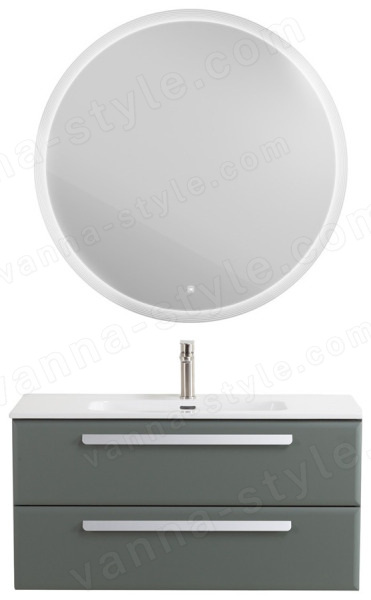 Тумба с раковиной Cezares Eco-cer-n 00-00021085 101x51 подвесная, серо-зеленая матовая 101x51 подвесная, серо-зеленая матовая