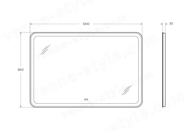 Зеркало с подсветкой Cezares CZR-SPC-MC-1200-800-RGB-TCH 120x80 120x80