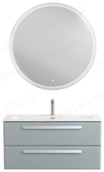 Тумба с раковиной Cezares Eco-cer-n 00-00021089 101x51 подвесная, серо-голубая матовая 101x51 подвесная, серо-голубая матовая
