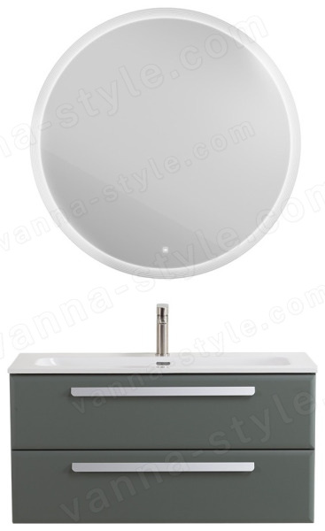 Тумба с раковиной Cezares Eco-cer-n 00-00021090 101x51 подвесная, серо-зеленая матовая 101x51 подвесная, серо-зеленая матовая