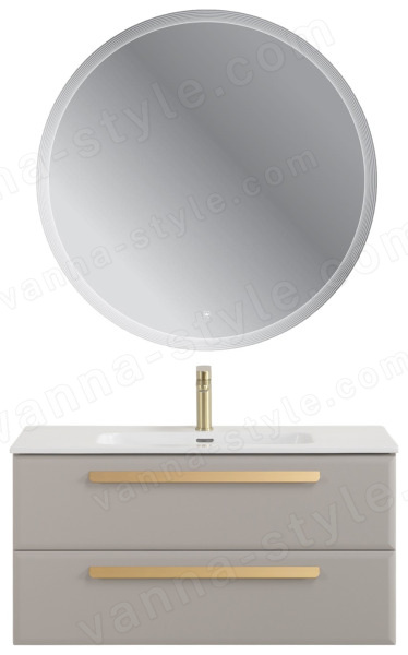 Тумба с раковиной Cezares Eco-cer-n 00-00021093 101x51 подвесная, серо-бежевая матовая 101x51 подвесная, серо-бежевая матовая