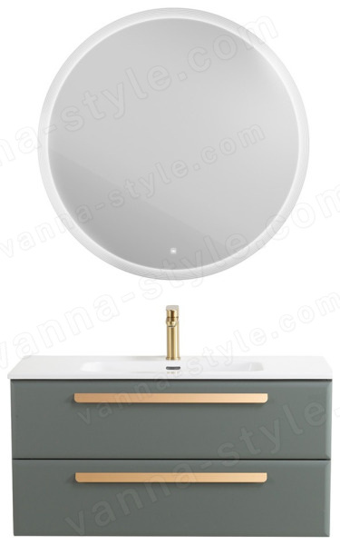 Тумба с раковиной Cezares Eco-cer-n 00-00021095 101x51 подвесная, серо-зеленая матовая 101x51 подвесная, серо-зеленая матовая