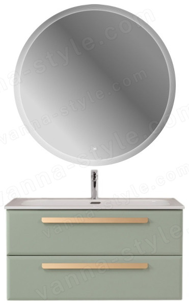 Тумба с раковиной Cezares Eco-cer-n 00-00021097 101x51 подвесная, светло-зеленая матовая 101x51 подвесная, светло-зеленая матовая