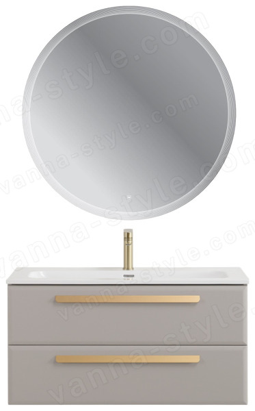 Тумба с раковиной Cezares Eco-cer-n 00-00021098 101x51 подвесная, серо-бежевая матовая 101x51 подвесная, серо-бежевая матовая