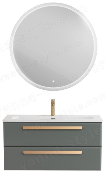 Тумба с раковиной Cezares Eco-cer-n 00-00021100 101x51 подвесная, серо-зеленая матовая 101x51 подвесная, серо-зеленая матовая