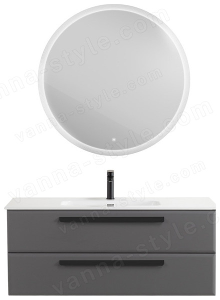 Тумба с раковиной Cezares Eco-cer-n 00-00021266 121x51 подвесная, темно-серая матовая 121x51 подвесная, темно-серая матовая