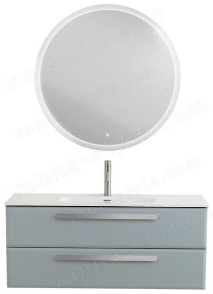 Тумба с раковиной Cezares Eco-cer-n 00-00021274 121x51 подвесная, серо-голубая матовая 121x51 подвесная, серо-голубая матовая