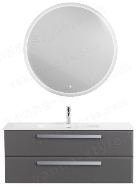 Тумба с раковиной Cezares Eco-cer-n 00-00021276 121x51 подвесная, темно-серая матовая 121x51 подвесная, темно-серая матовая