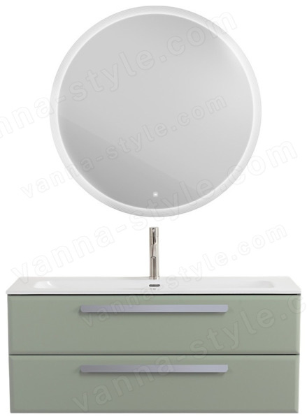 Тумба с раковиной Cezares Eco-cer-n 00-00021277 121x51 подвесная, светло-зеленая матовая 121x51 подвесная, светло-зеленая матовая