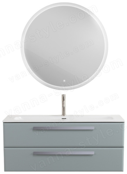 Тумба с раковиной Cezares Eco-cer-n 00-00021279 121x51 подвесная, серо-голубая матовая 121x51 подвесная, серо-голубая матовая
