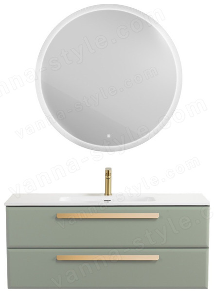 Тумба с раковиной Cezares Eco-cer-n 00-00021292 121x51 подвесная, светло-зеленая матовая 121x51 подвесная, светло-зеленая матовая