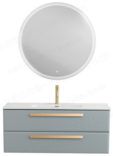 Тумба с раковиной Cezares Eco-cer-n 00-00021294 121x51 подвесная, серо-голубая матовая 121x51 подвесная, серо-голубая матовая