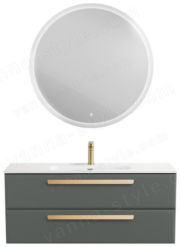 Тумба с раковиной Cezares Eco-cer-n 00-00021295 121x51 подвесная, серо-зеленая матовая 121x51 подвесная, серо-зеленая матовая