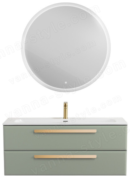 Тумба с раковиной Cezares Eco-cer-n 00-00021297 121x51 подвесная, светло-зеленая матовая 121x51 подвесная, светло-зеленая матовая