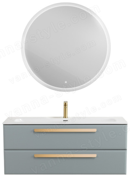 Тумба с раковиной Cezares Eco-cer-n 00-00021299 121x51 подвесная, серо-голубая матовая 121x51 подвесная, серо-голубая матовая