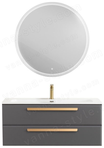 Тумба с раковиной Cezares Eco-cer-n 00-00021301 121x51 подвесная, темно-серая матовая 121x51 подвесная, темно-серая матовая