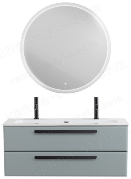 Тумба с раковиной Cezares Eco-cer-n 00-00021304 121x51 подвесная, серо-голубая матовая 121x51 подвесная, серо-голубая матовая