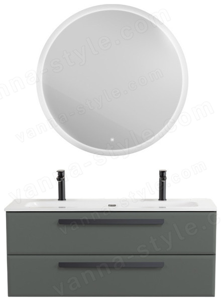 Тумба с раковиной Cezares Eco-cer-n 00-00021305 121x51 подвесная, серо-зеленая матовая 121x51 подвесная, серо-зеленая матовая