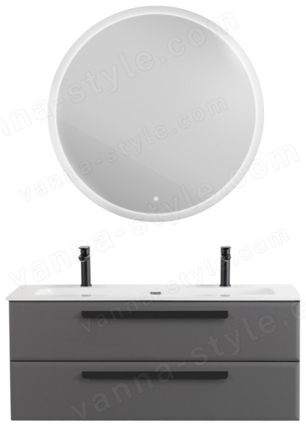 Тумба с раковиной Cezares Eco-cer-n 00-00021306 121x51 подвесная, темно-серая матовая 121x51 подвесная, темно-серая матовая