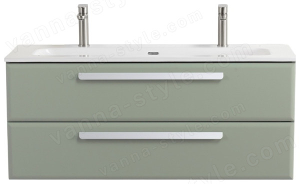 Тумба с раковиной Cezares Eco-cer-n 00-00021312 121x51 подвесная, светло-зеленая матовая 121x51 подвесная, светло-зеленая матовая
