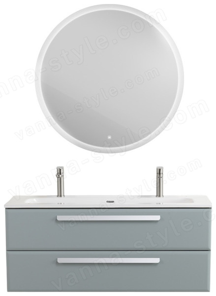 Тумба с раковиной Cezares Eco-cer-n 00-00021314 121x51 подвесная, серо-голубая матовая 121x51 подвесная, серо-голубая матовая