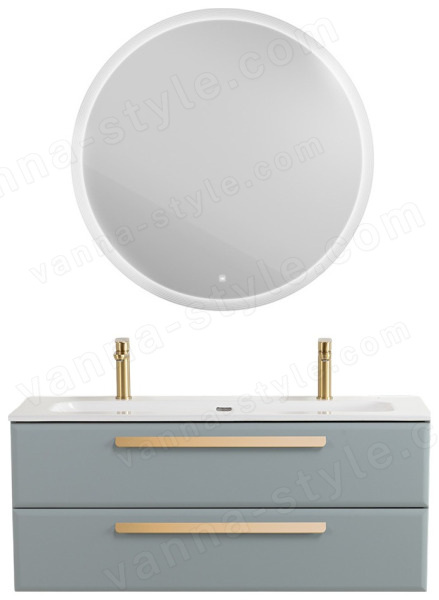 Тумба с раковиной Cezares Eco-cer-n 00-00021319 121x51 подвесная, серо-голубая матовая 121x51 подвесная, серо-голубая матовая