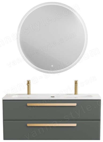 Тумба с раковиной Cezares Eco-cer-n 00-00021320 121x51 подвесная, серо-зеленая матовая 121x51 подвесная, серо-зеленая матовая