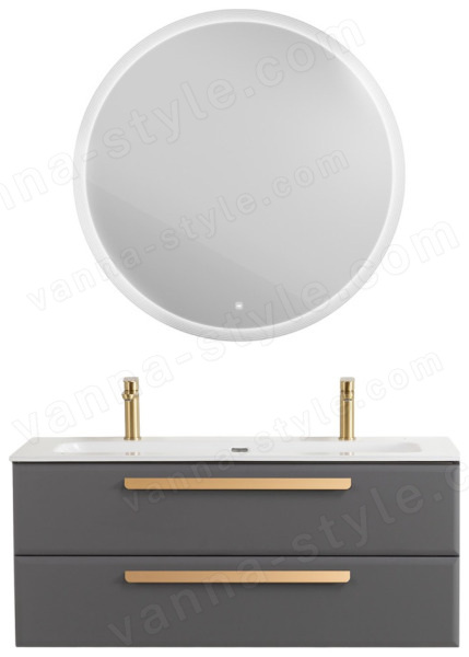 Тумба с раковиной Cezares Eco-cer-n 00-00021321 121x51 подвесная, темно-серая матовая 121x51 подвесная, темно-серая матовая