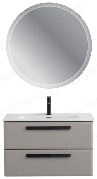Тумба с раковиной Cezares Eco-cer-n 00-00021350 81x51 подвесная, серо-бежевая матовая 81x51 подвесная, серо-бежевая матовая