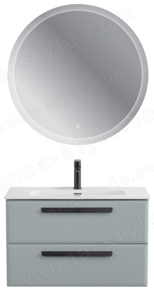 Тумба с раковиной Cezares Eco-cer-n 00-00021351 81x51 подвесная, серо-голубая матовая 81x51 подвесная, серо-голубая матовая