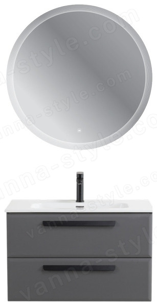 Тумба с раковиной Cezares Eco-cer-n 00-00021353 81x51 подвесная, темно-серая матовая 81x51 подвесная, темно-серая матовая