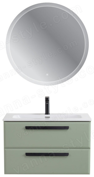 Тумба с раковиной Cezares Eco-cer-n 00-00021354 81x51 подвесная, светло-зеленая матовая 81x51 подвесная, светло-зеленая матовая