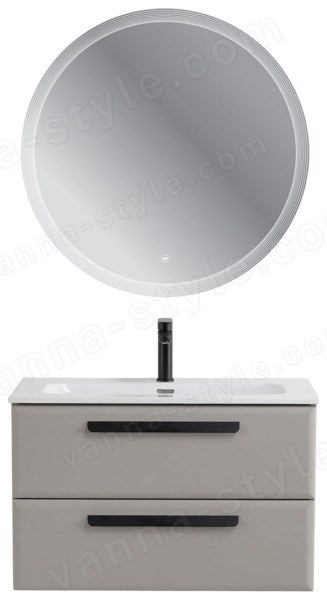 Тумба с раковиной Cezares Eco-cer-n 00-00021355 81x51 подвесная, серо-бежевая матовая 81x51 подвесная, серо-бежевая матовая