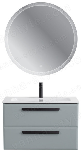 Тумба с раковиной Cezares Eco-cer-n 00-00021356 81x51 подвесная, серо-голубая матовая 81x51 подвесная, серо-голубая матовая