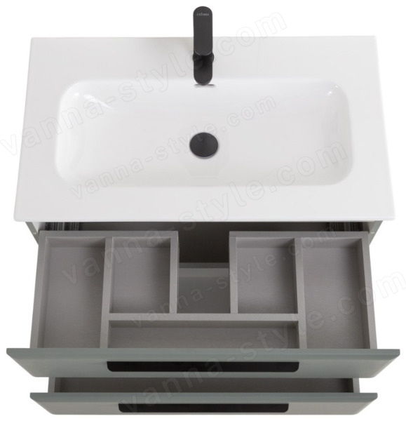 Тумба с раковиной Cezares Eco-cer-n 00-00021357 81x51 подвесная, серо-зеленая матовая 81x51 подвесная, серо-зеленая матовая