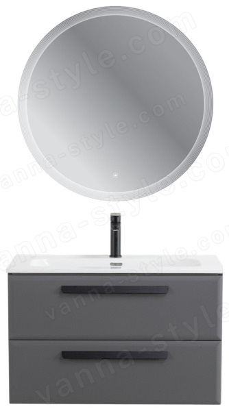 Тумба с раковиной Cezares Eco-cer-n 00-00021358 81x51 подвесная, темно-серая матовая 81x51 подвесная, темно-серая матовая