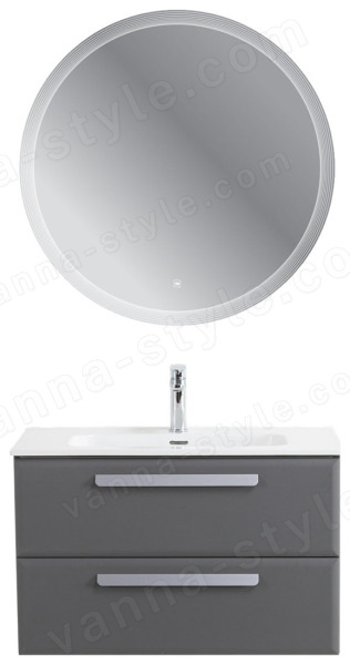 Тумба с раковиной Cezares Eco-cer-n 00-00021363 81x51 подвесная, темно-серая матовая 81x51 подвесная, темно-серая матовая
