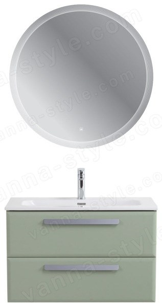 Тумба с раковиной Cezares Eco-cer-n 00-00021364 81x51 подвесная, светло-зеленая матовая 81x51 подвесная, светло-зеленая матовая