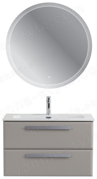 Тумба с раковиной Cezares Eco-cer-n 00-00021365 81x51 подвесная, серо-бежевая матовая 81x51 подвесная, серо-бежевая матовая